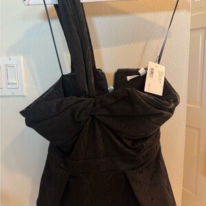 Veronica Beard Black “Sufiana” one shoulder peplum top NWT